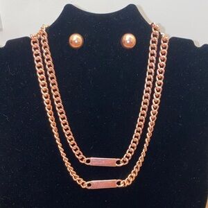 Mia Elegant Gold-Tone Chain Necklace and Earring Set NWT
